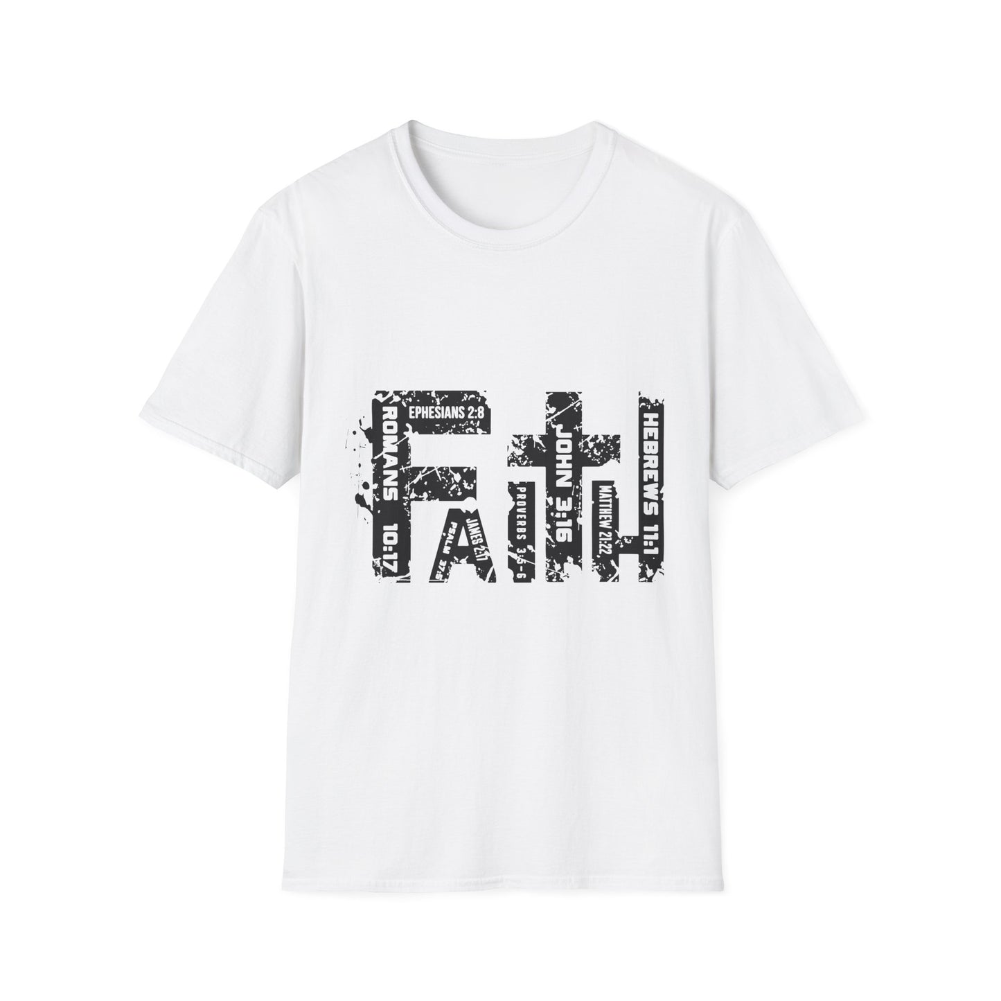 Faith Cross T-Shirt — Christian Scripture Graphic Tee (Ephesians 2:8)
