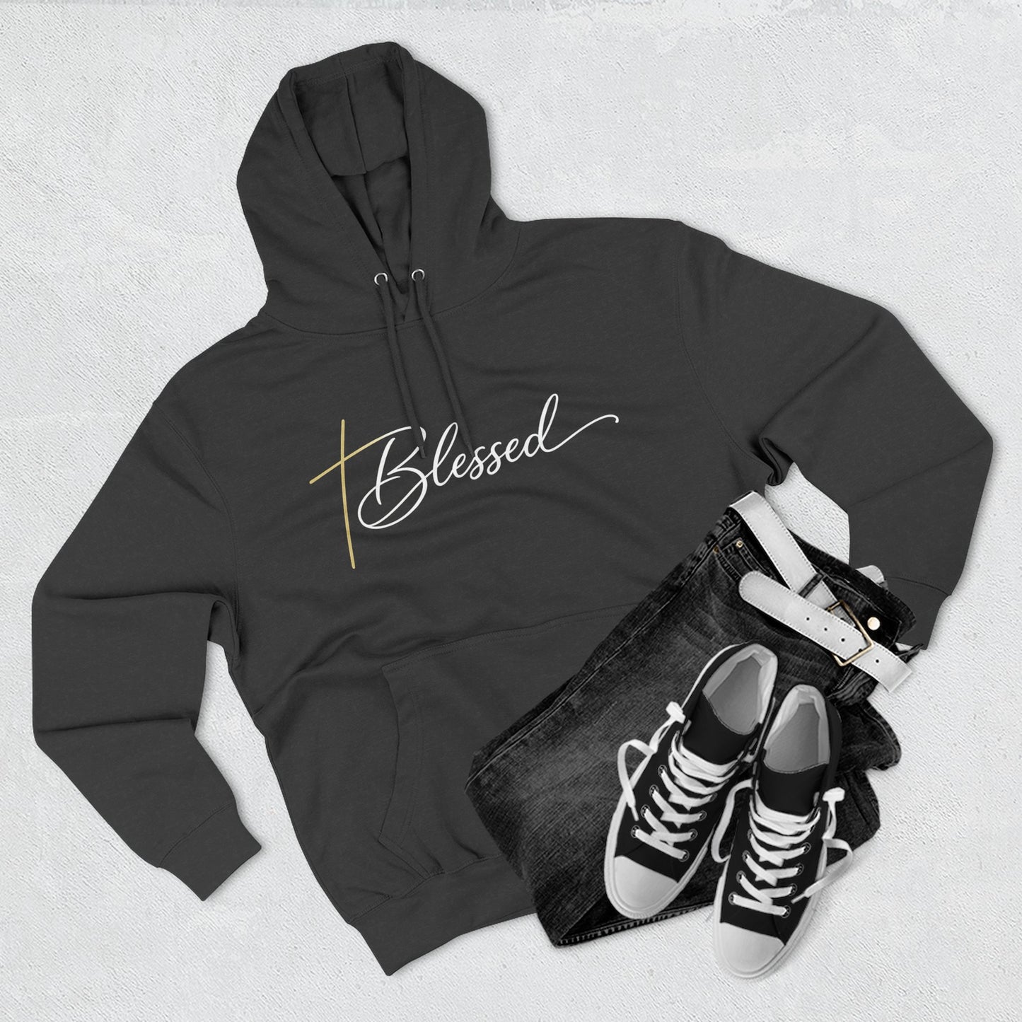 Blessed Script Hoodie — Minimalist Inspirational Pullover