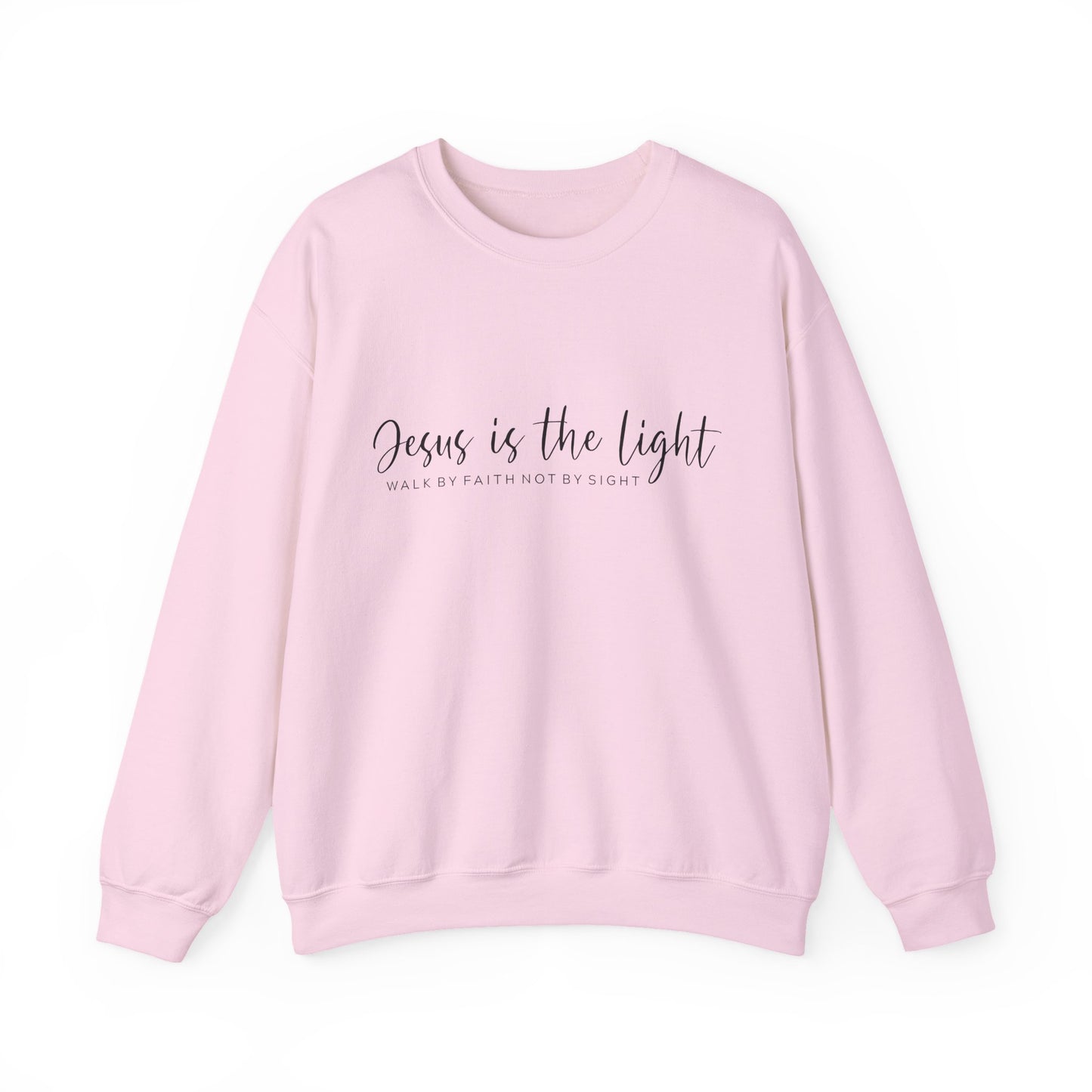 "Jesus Is the Light" Crewneck Sweatshirt — Minimal Christian Faith Pullover