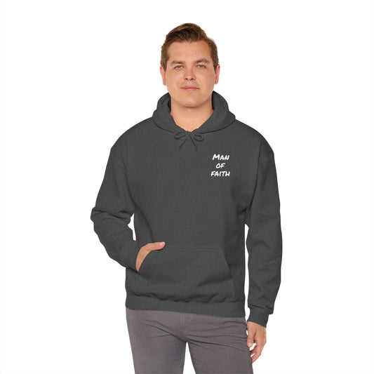 Man of Faith Hoodie — Inspirational Christian Script Pullover