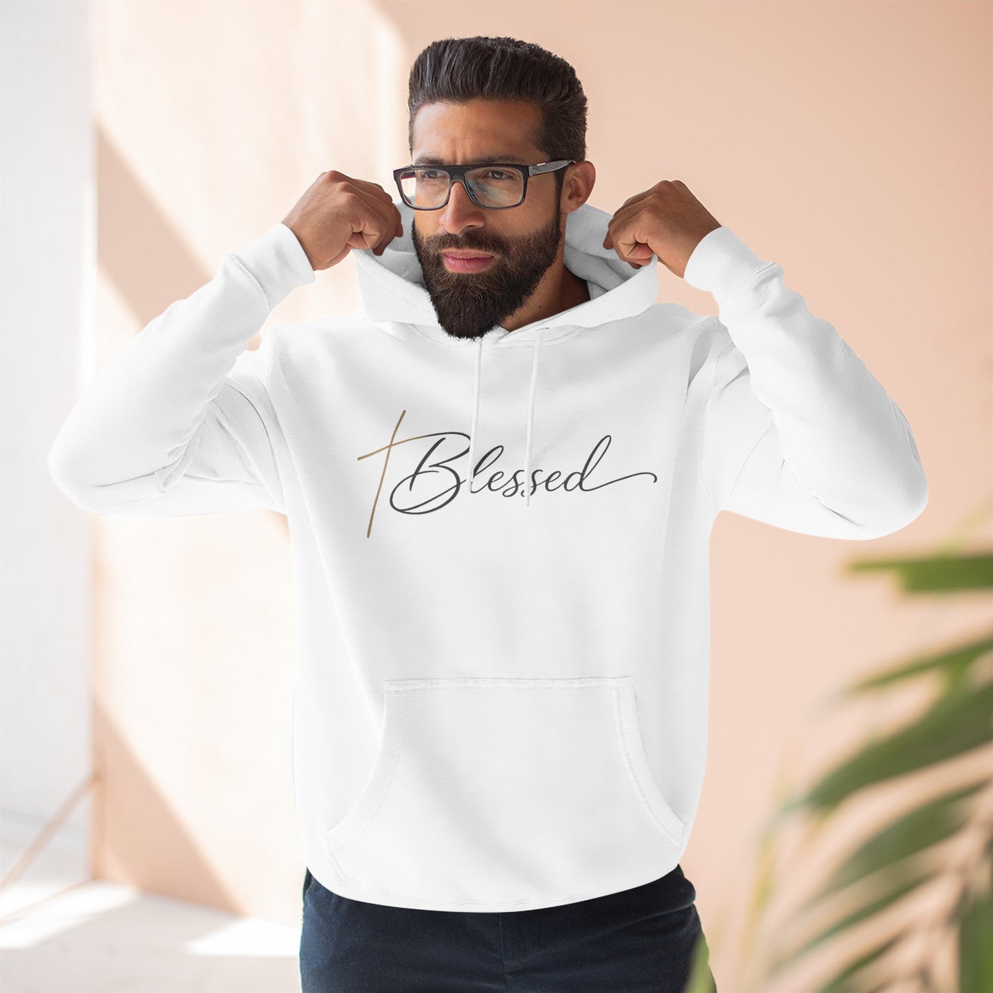 Blessed Script Hoodie — Minimalist Inspirational Pullover