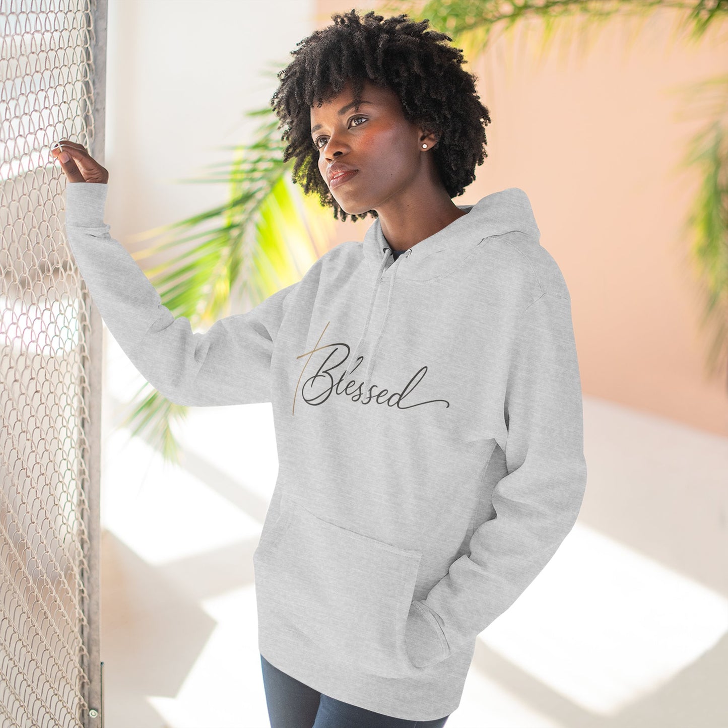 Blessed Script Hoodie — Minimalist Inspirational Pullover
