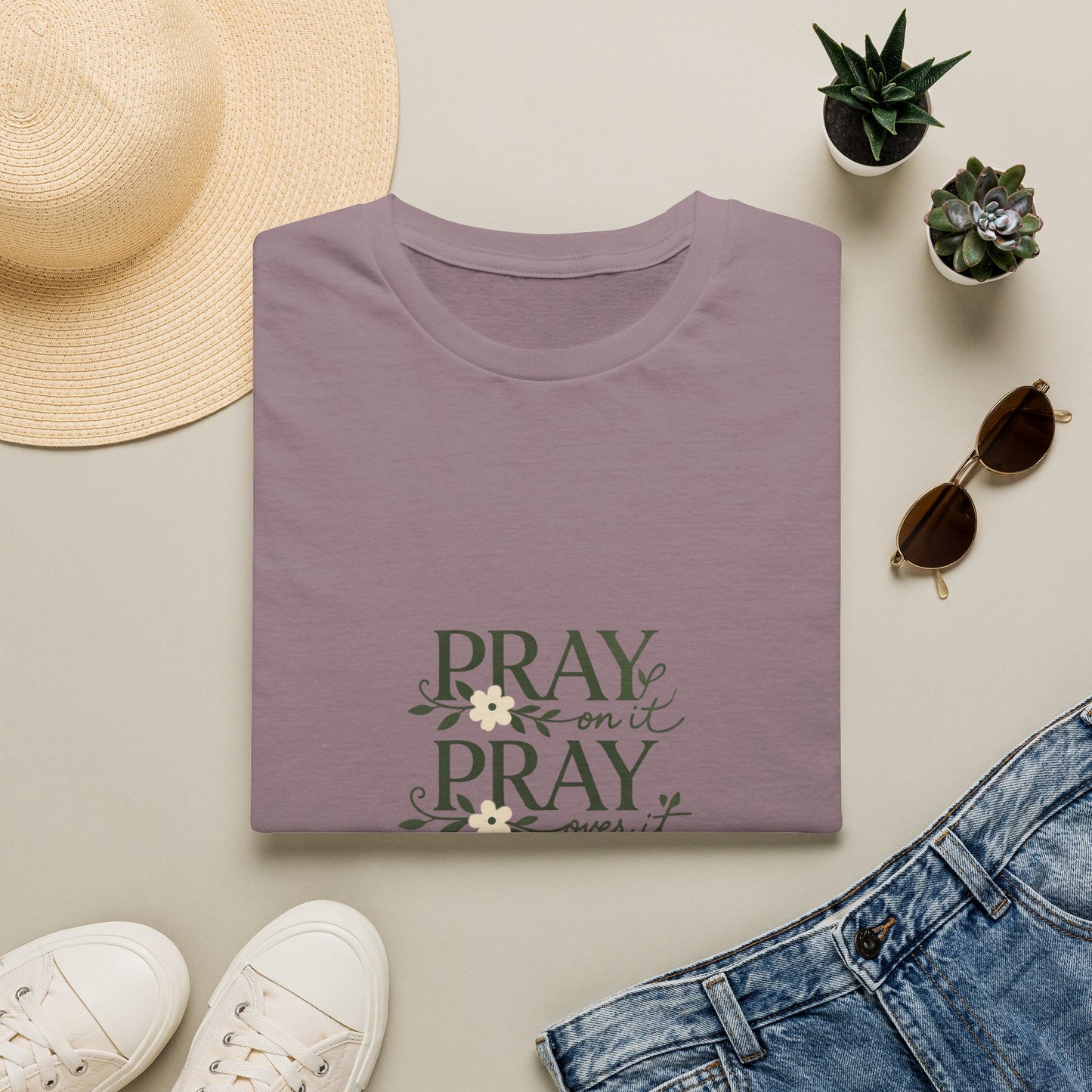Floral "Pray On It, Pray Over It, Pray Through It" Tee