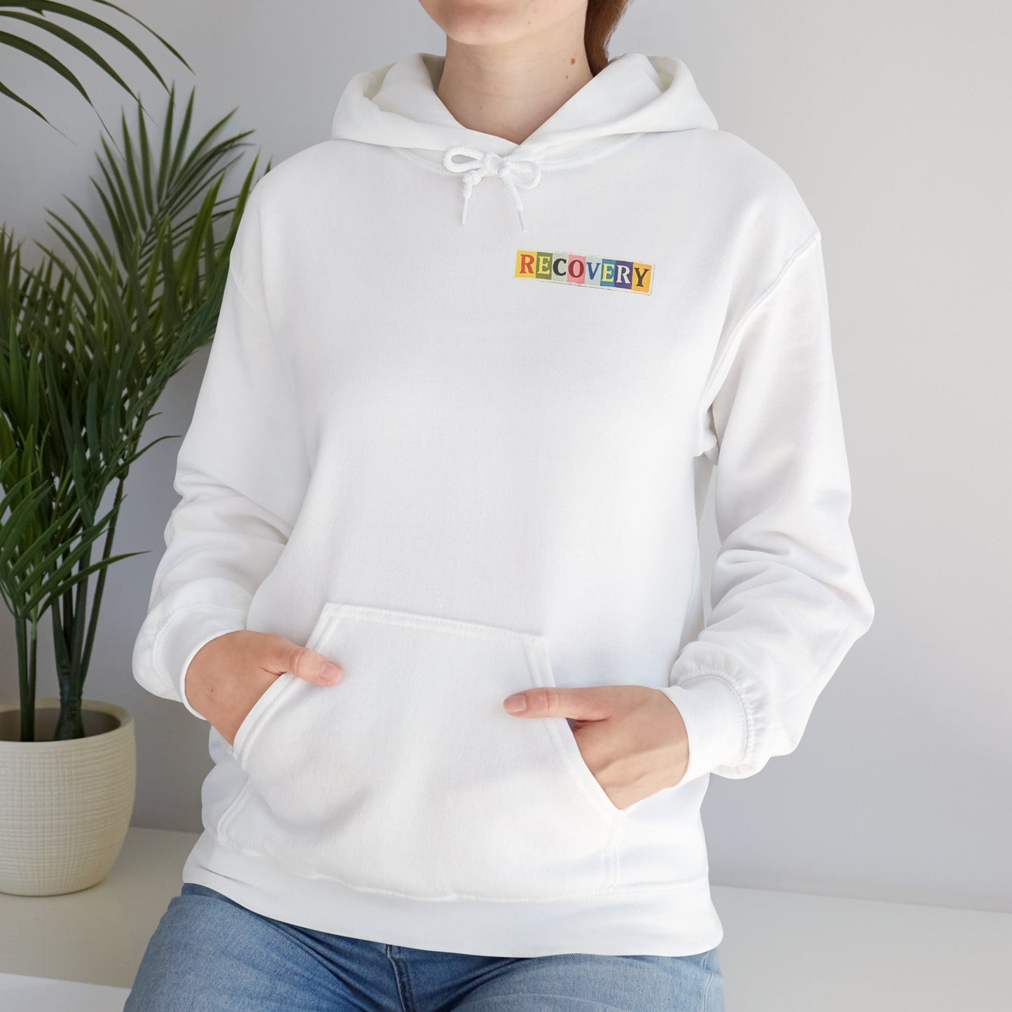 Recovery Words Hoodie — Inspirational Word Cloud Hooded Sweatshirt