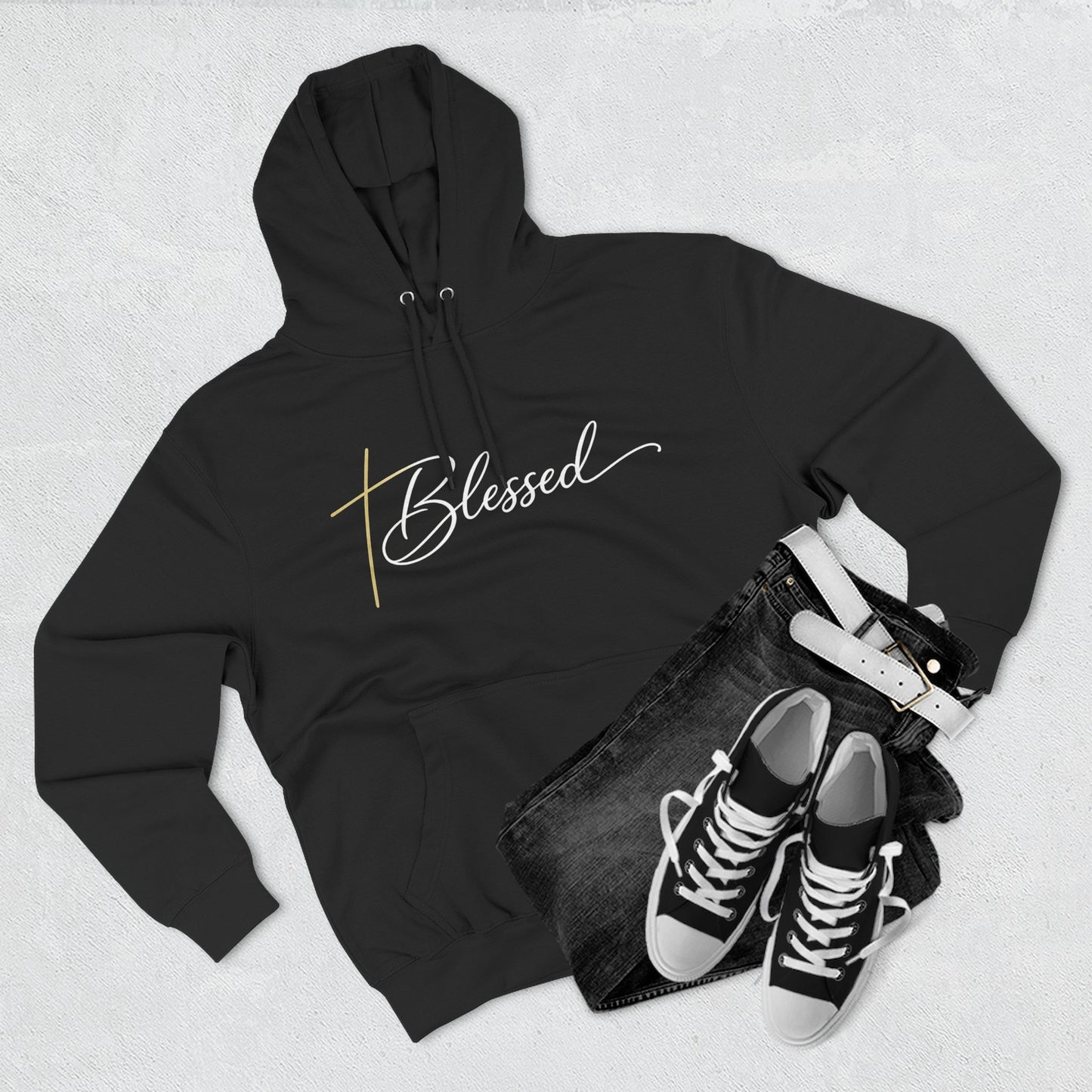 Blessed Script Hoodie — Minimalist Inspirational Pullover