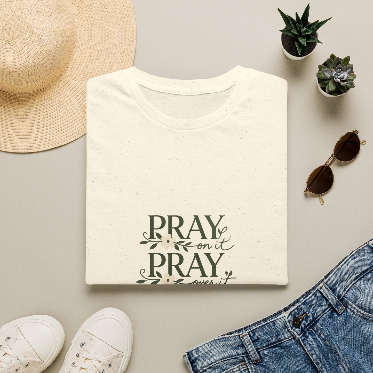 Floral "Pray On It, Pray Over It, Pray Through It" Tee
