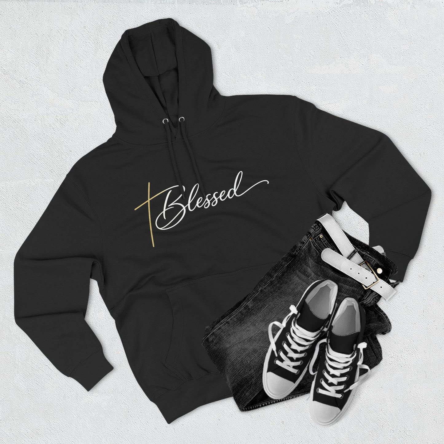 Blessed Script Hoodie — Minimalist Inspirational Pullover