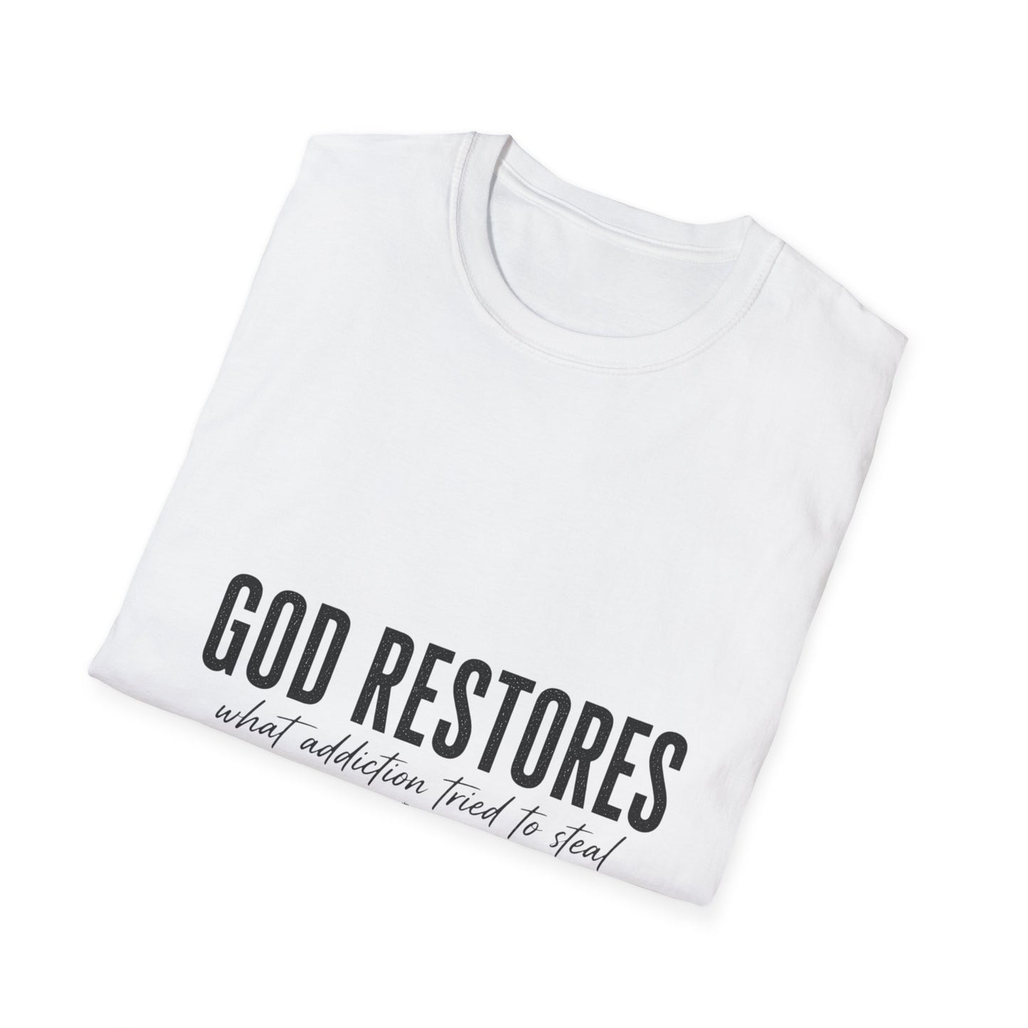 "God Restores" T-Shirt — Inspirational Christian Faith Tee