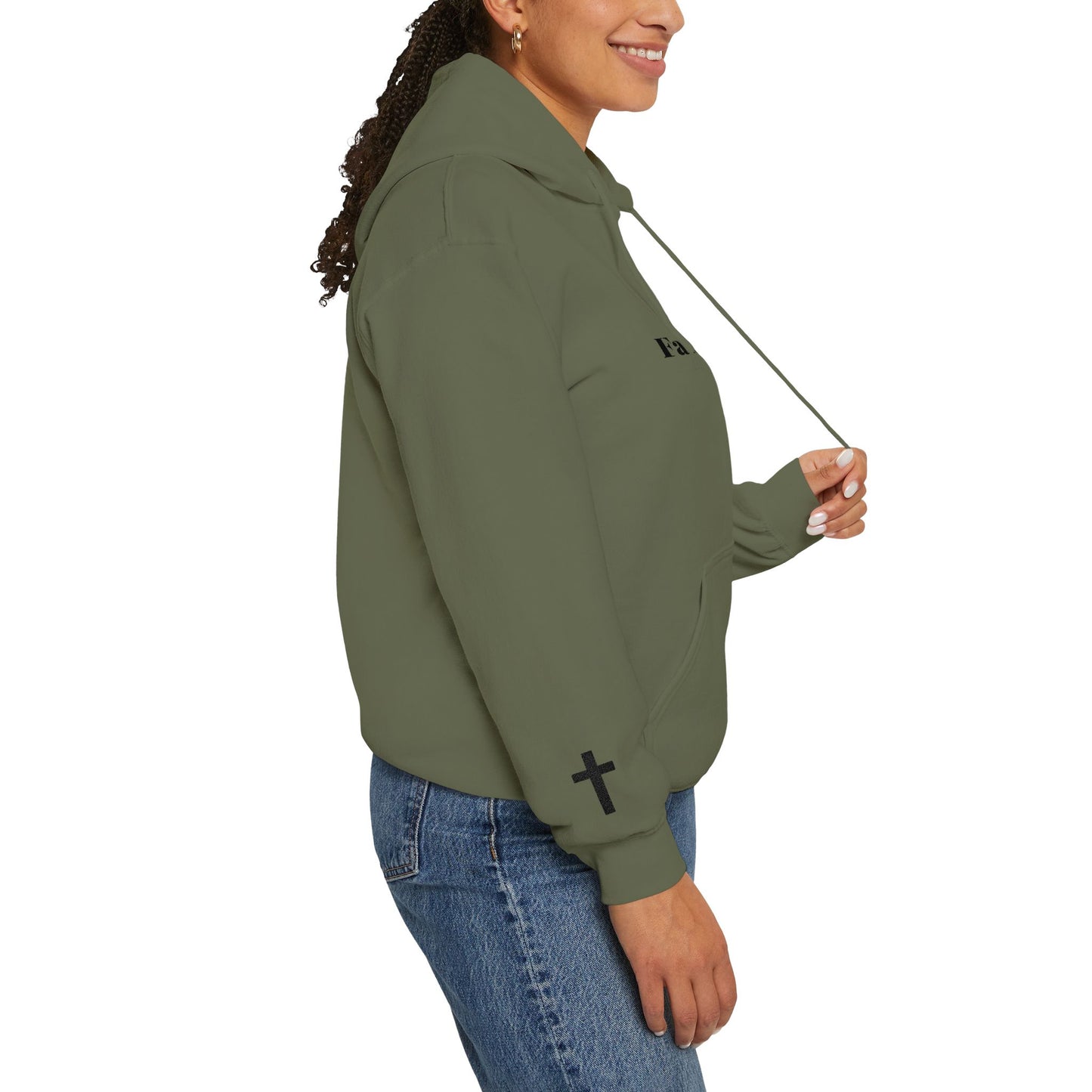 Faith Over Fear Hoodie — Minimal Christian Cross Pullover