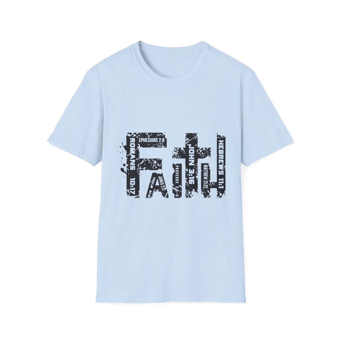 Faith Cross T-Shirt — Christian Scripture Graphic Tee (Ephesians 2:8)