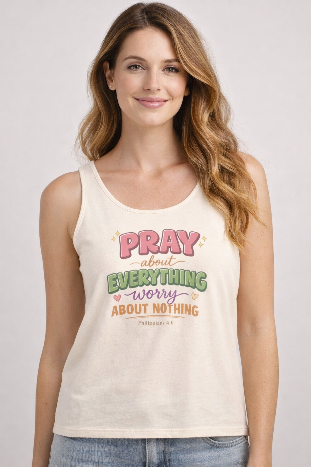 "Pray About Everything" Women's Tank Top — Faith-Based Inspirational Prayer Shirt