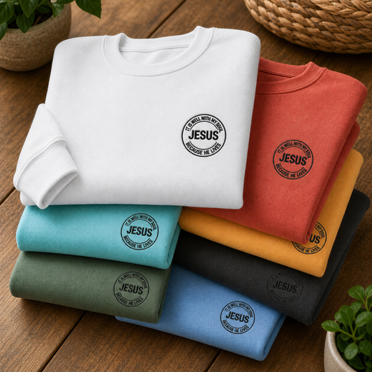 Embroidered "It is well with my soul" Christian Faith Sweatshirt