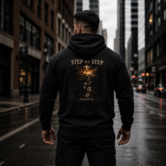 Psalm 23 'Step by Step' Christian Hoodie — Inspirational Faith Sweatshirt