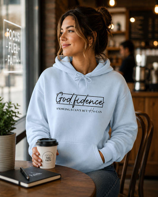 Embroidered God.fidence Hoodie — Faith Inspired Hooded Sweatshirt