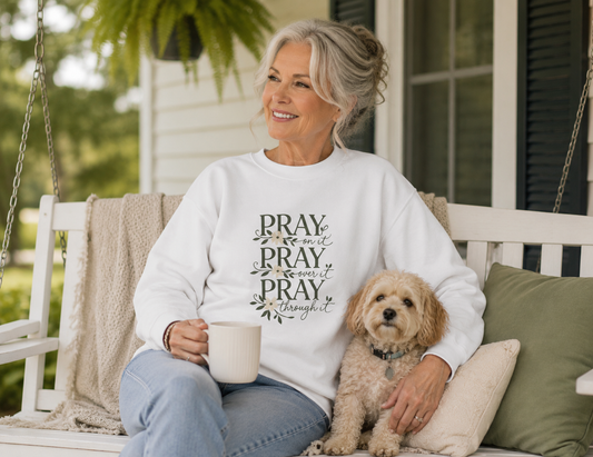 Prayer Floral Crewneck Sweatshirt — Faith-Inspired Christian Pullover