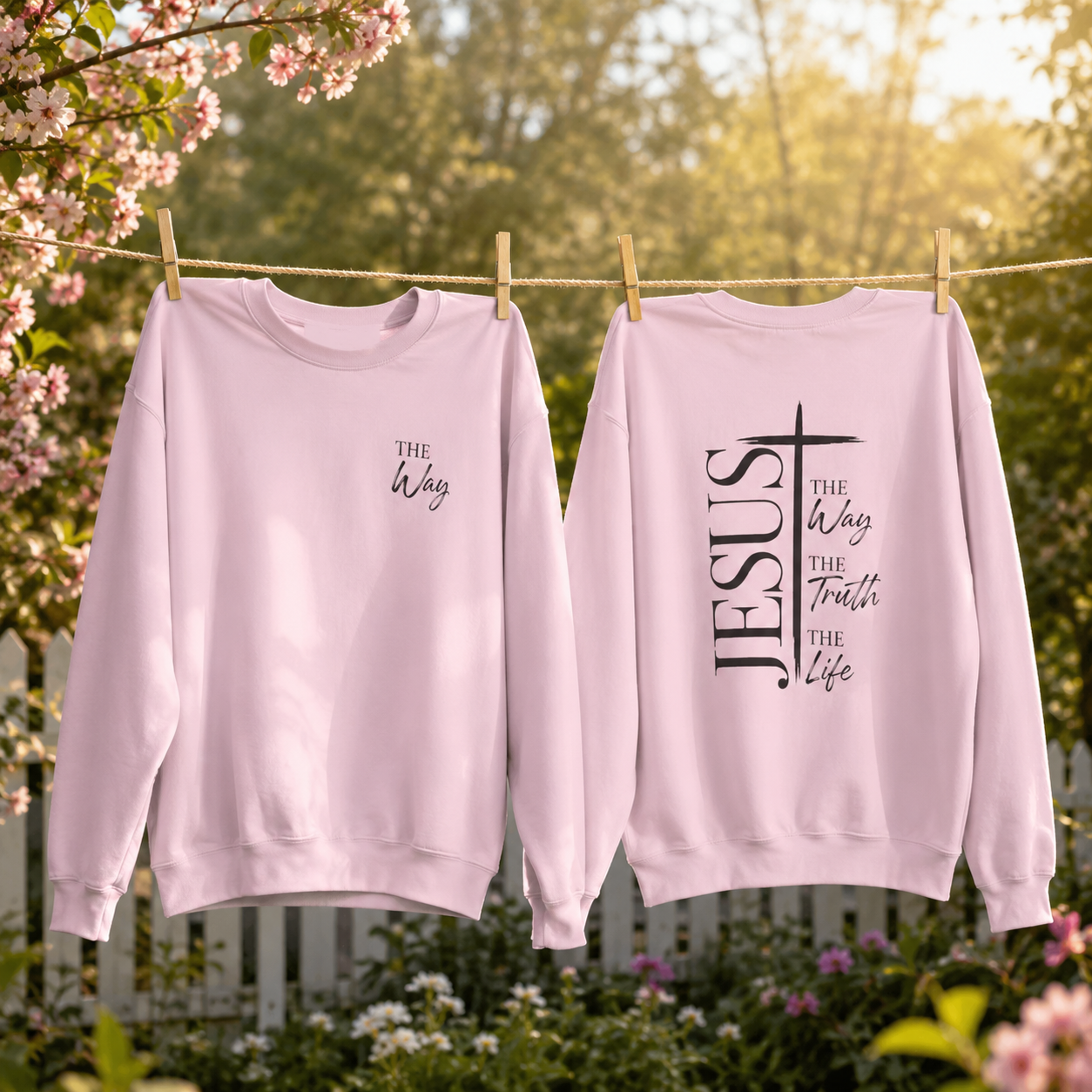 Christian Crewneck Sweatshirt — Jesus: The Way, The Truth, The Life