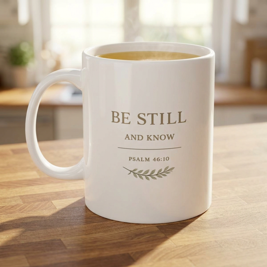 "Be Still And Know" - Start your day out knowing you are never alone. 11 oz Mug
