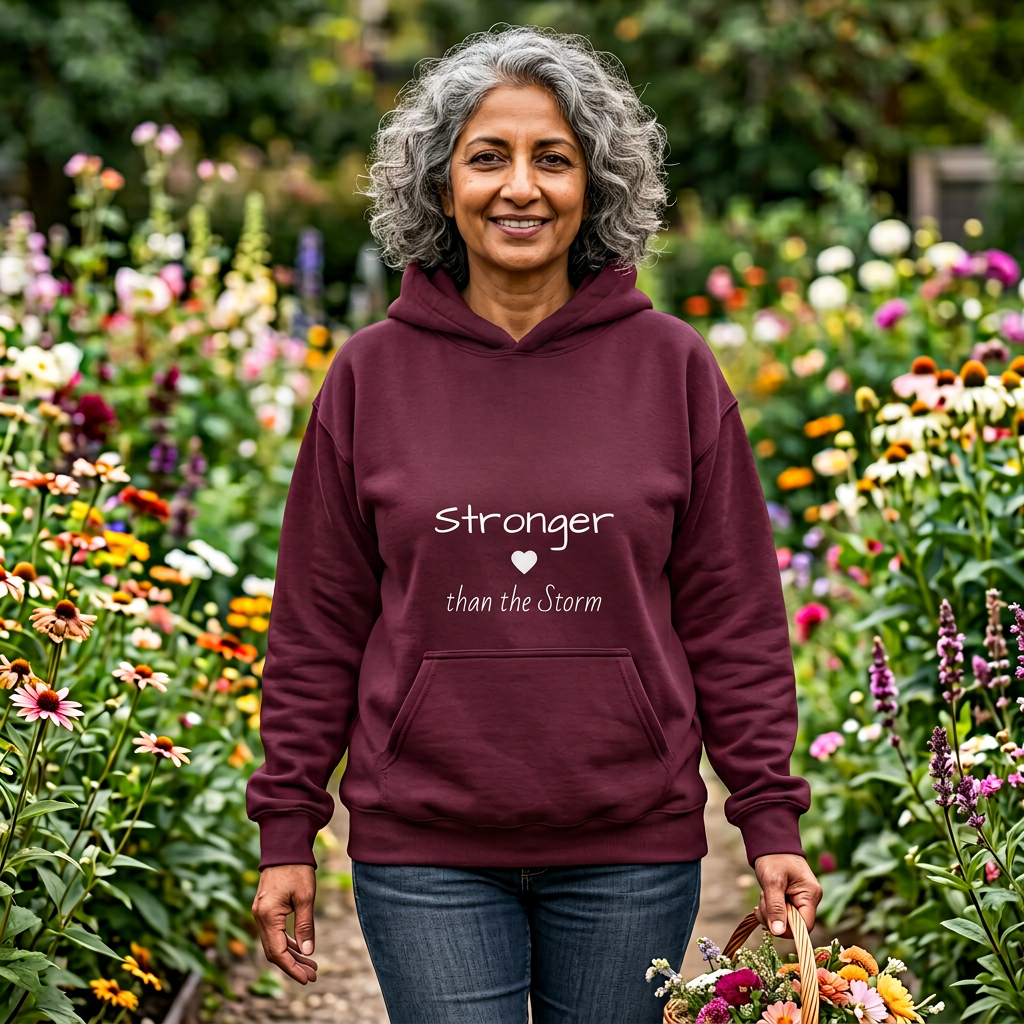 "Stronger than the Storm" Inspirational Pullover Hoodie
