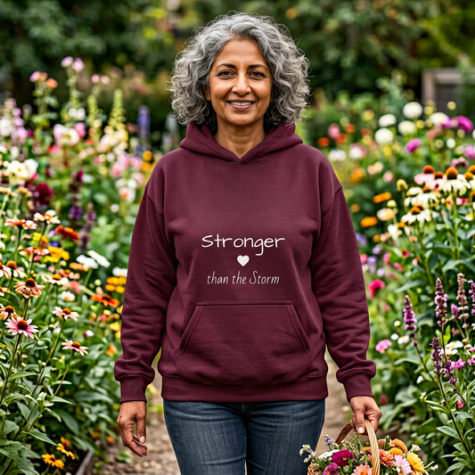 "Stronger than the Storm" Inspirational Pullover Hoodie