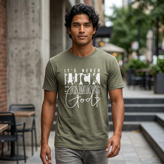 "It's Never Luck, It's Always God" Inspirational Graphic Tee