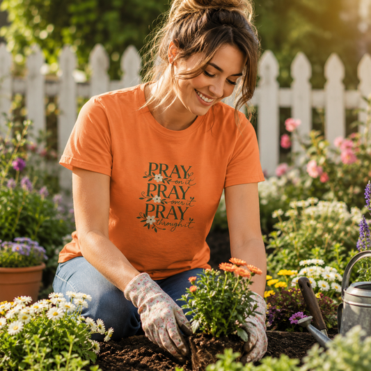 Floral "Pray On It, Pray Over It, Pray Through It" Tee