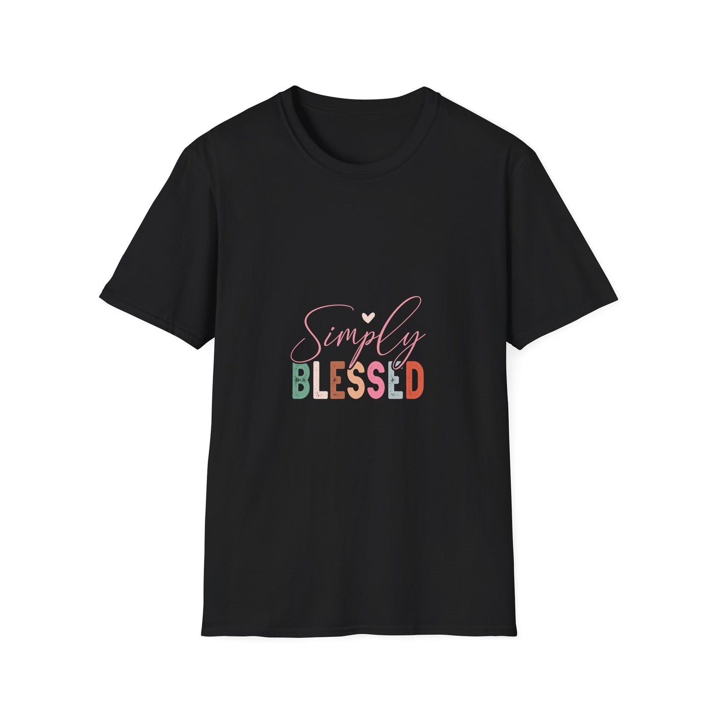 Simply Blessed T-Shirt — Pastel Script Faith Tee