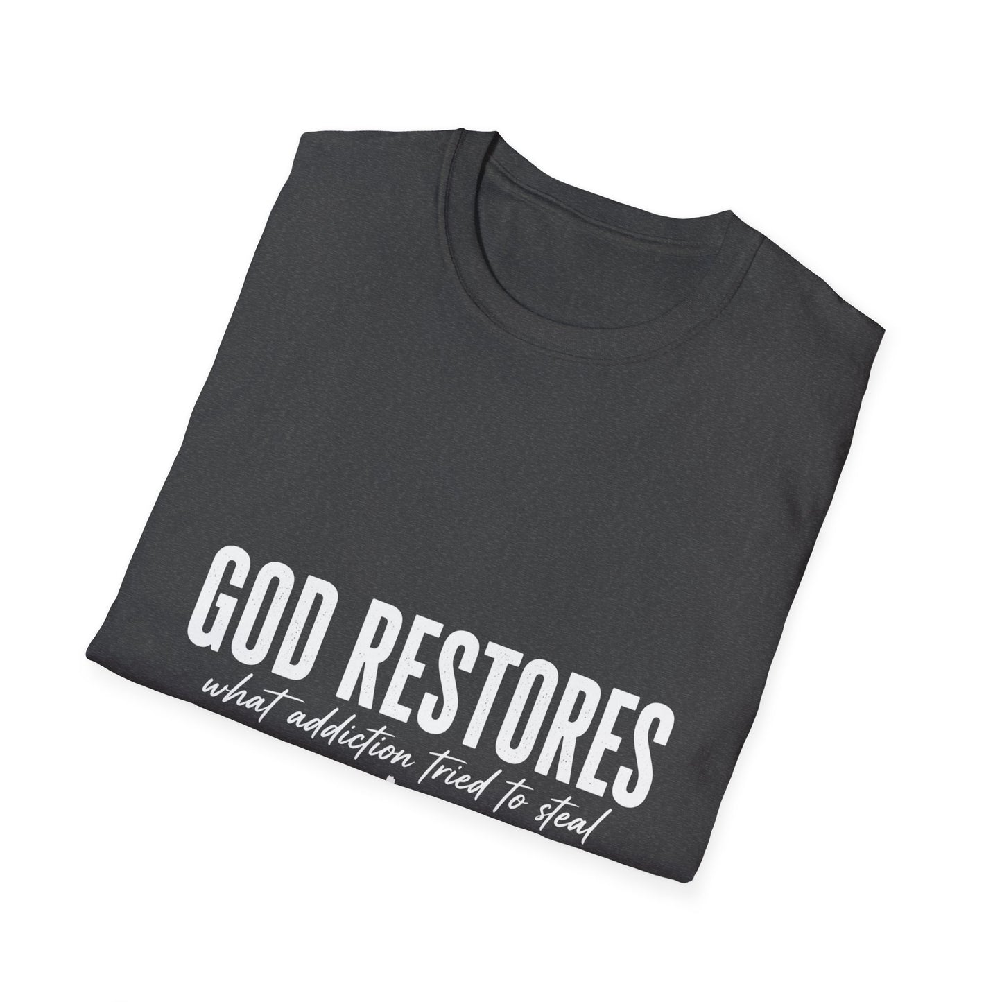 "God Restores" T-Shirt — Inspirational Christian Faith Tee