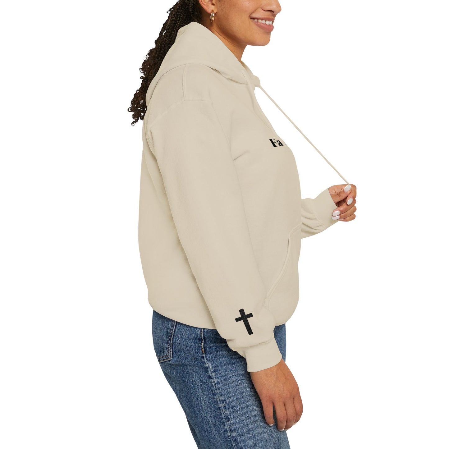 Faith Over Fear Hoodie — Minimal Christian Cross Pullover