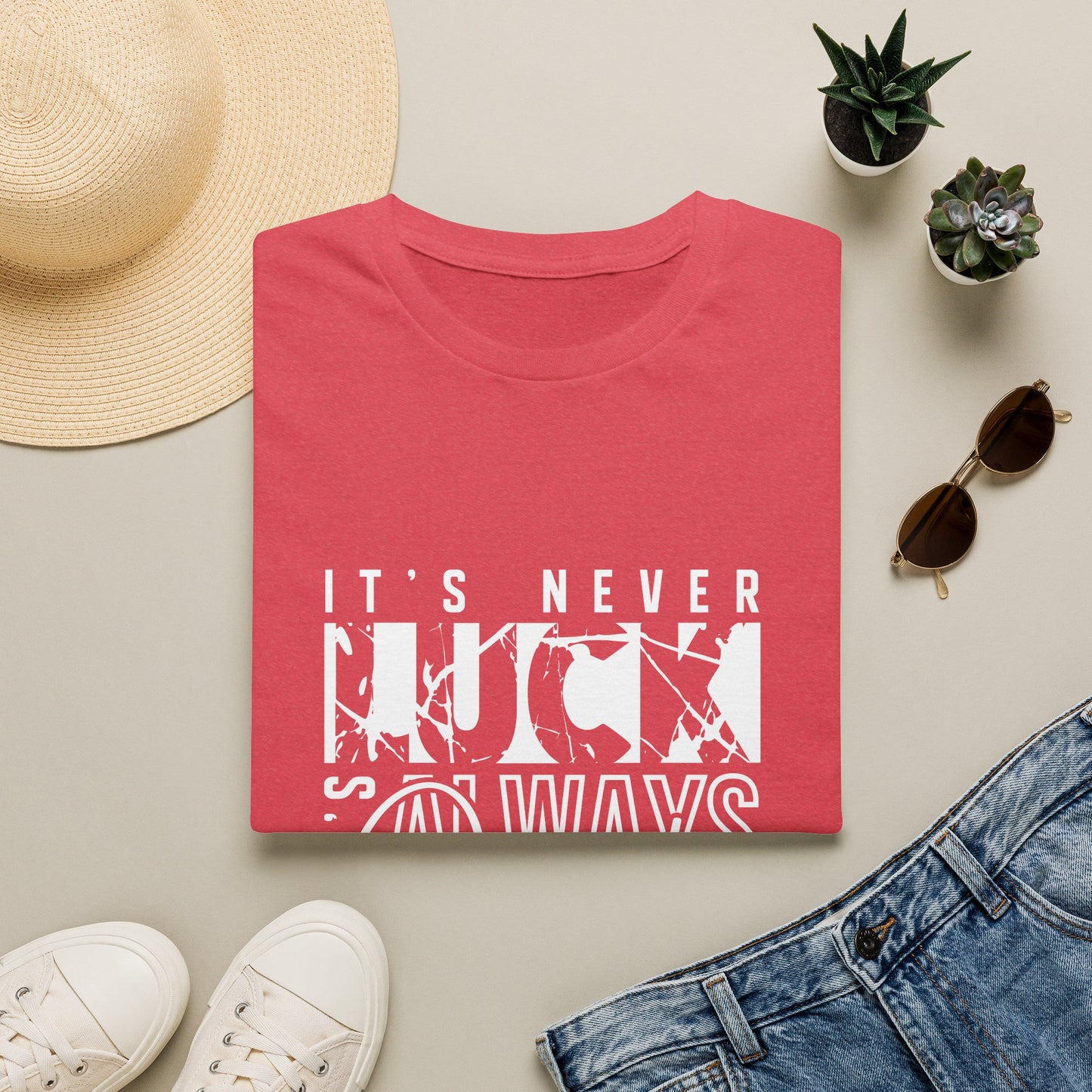 "It's Never Luck, It's Always God" Inspirational Graphic Tee