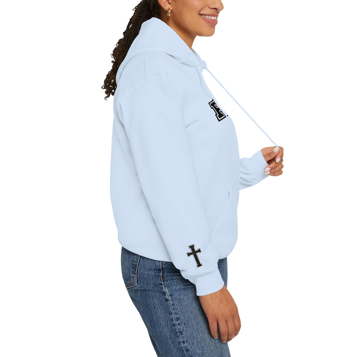 FAITH Collegiate Embroidered Hoodie  Bold faith. Everyday comfort.