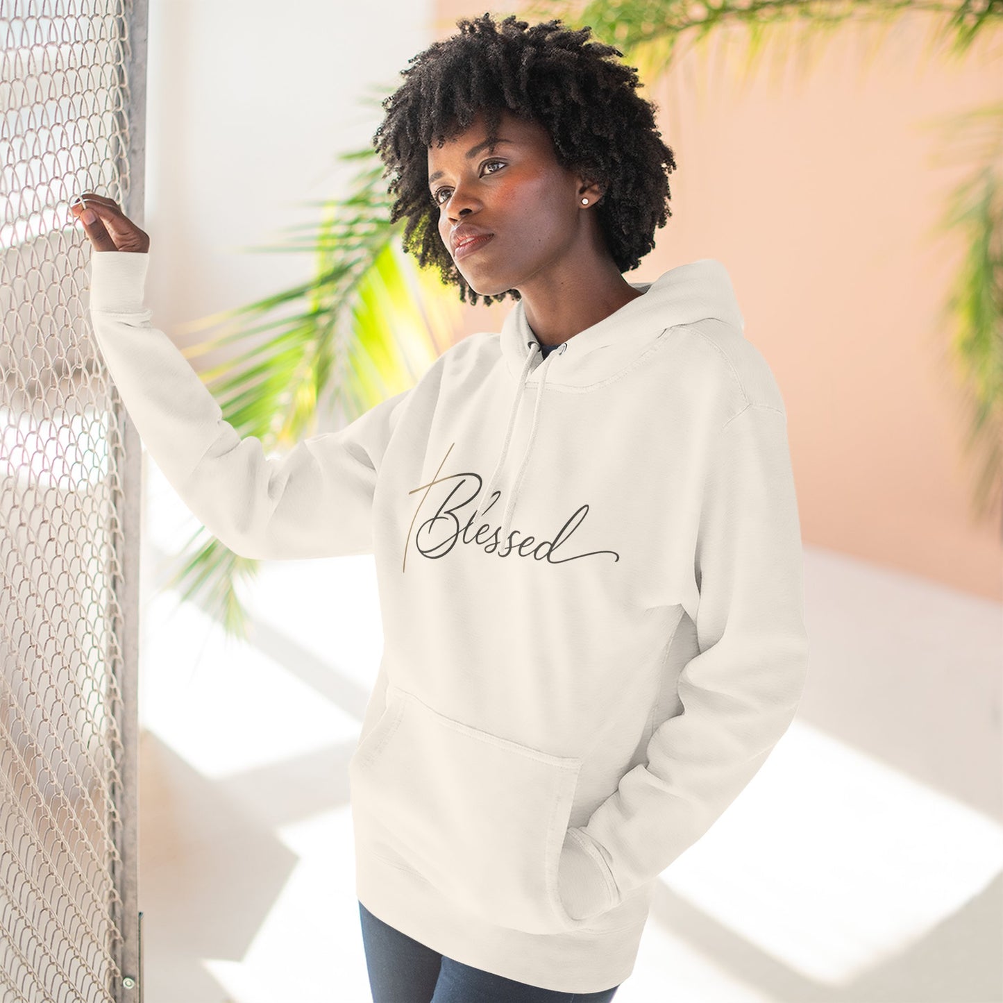 Blessed Script Hoodie — Minimalist Inspirational Pullover