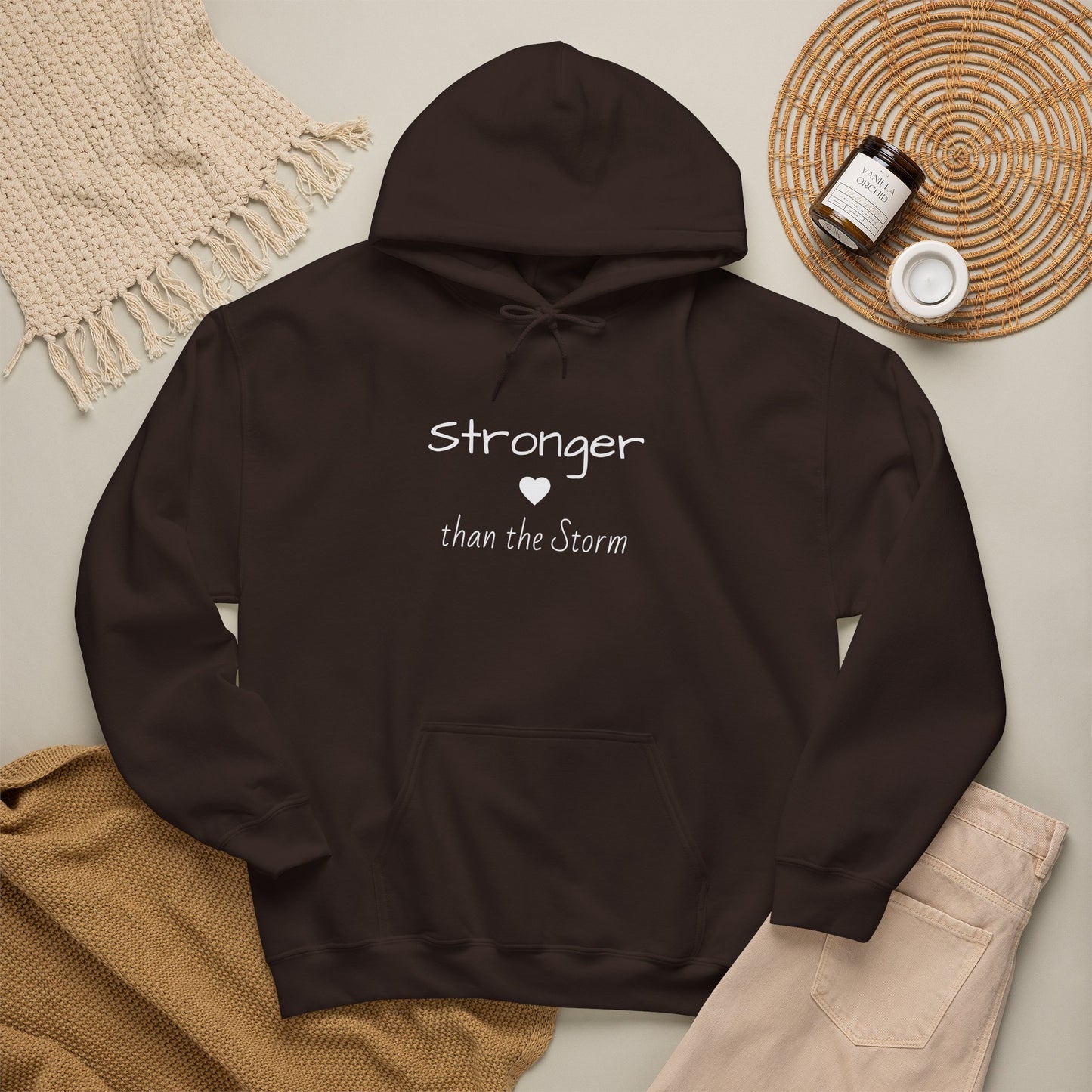 "Stronger than the Storm" Inspirational Pullover Hoodie