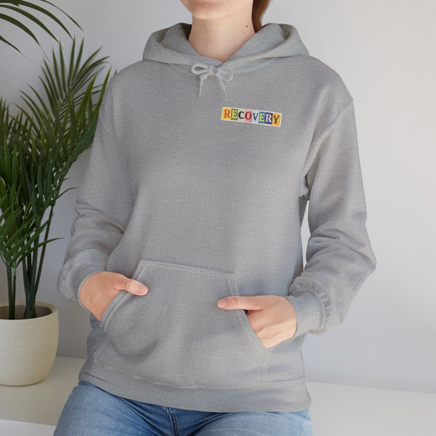 Recovery Words Hoodie — Inspirational Word Cloud Hooded Sweatshirt