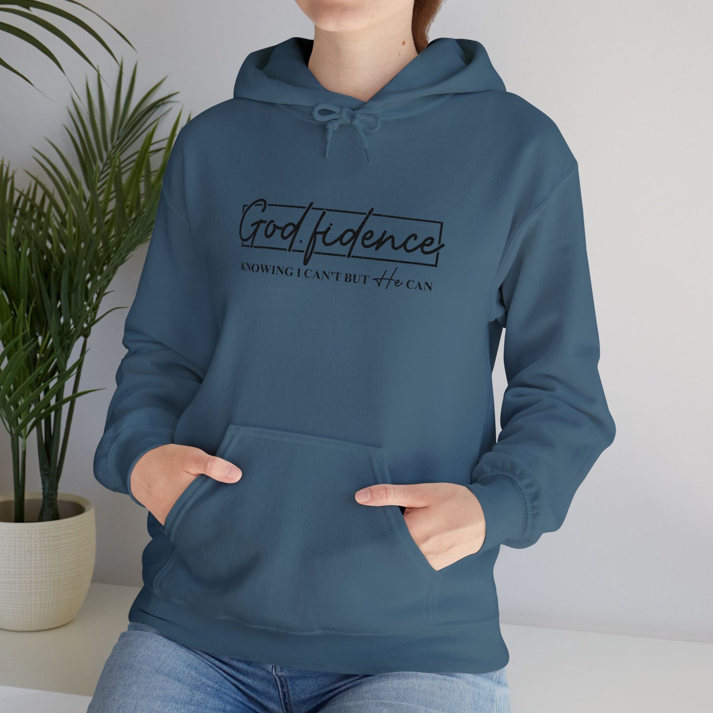 Embroidered "God.fidence" Hoodie — Faith Inspired Hooded Sweatshirt