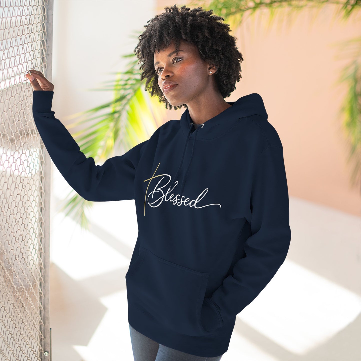 Blessed Script Hoodie — Minimalist Inspirational Pullover