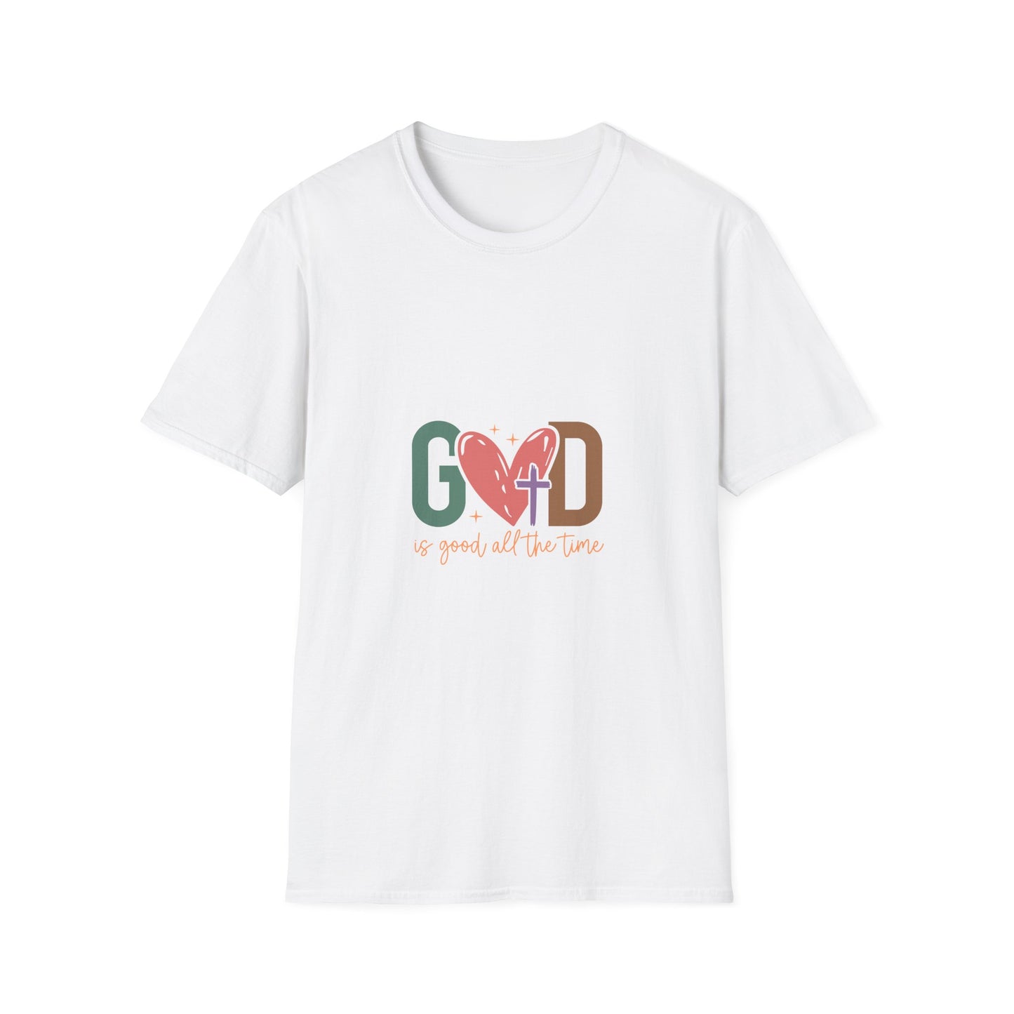 God With Heart Cross T-Shirt — Faith-Based Inspirational Tee