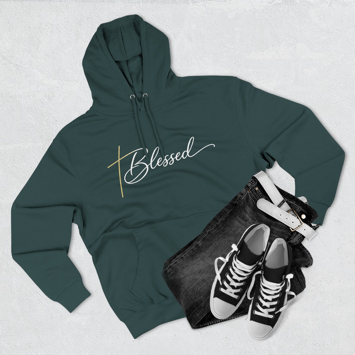 Blessed Script Hoodie — Minimalist Inspirational Pullover
