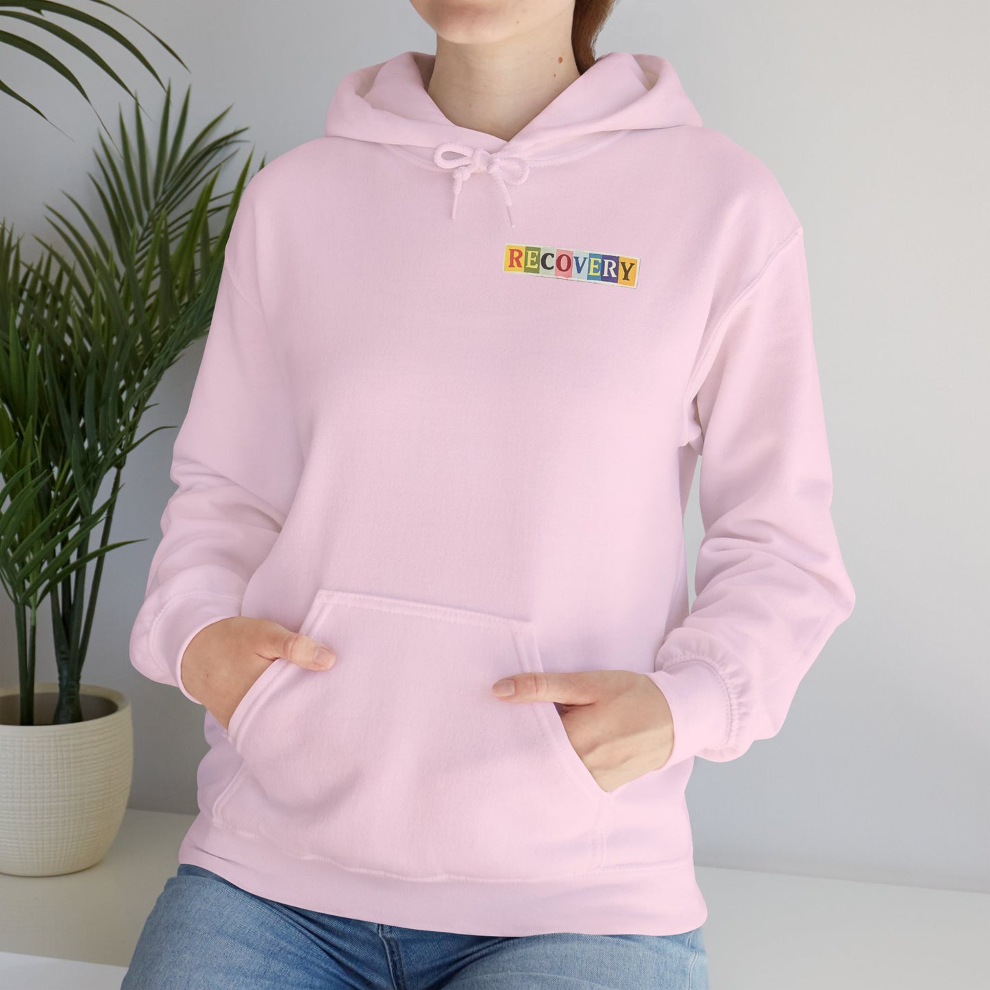 Recovery Words Hoodie — Inspirational Word Cloud Hooded Sweatshirt
