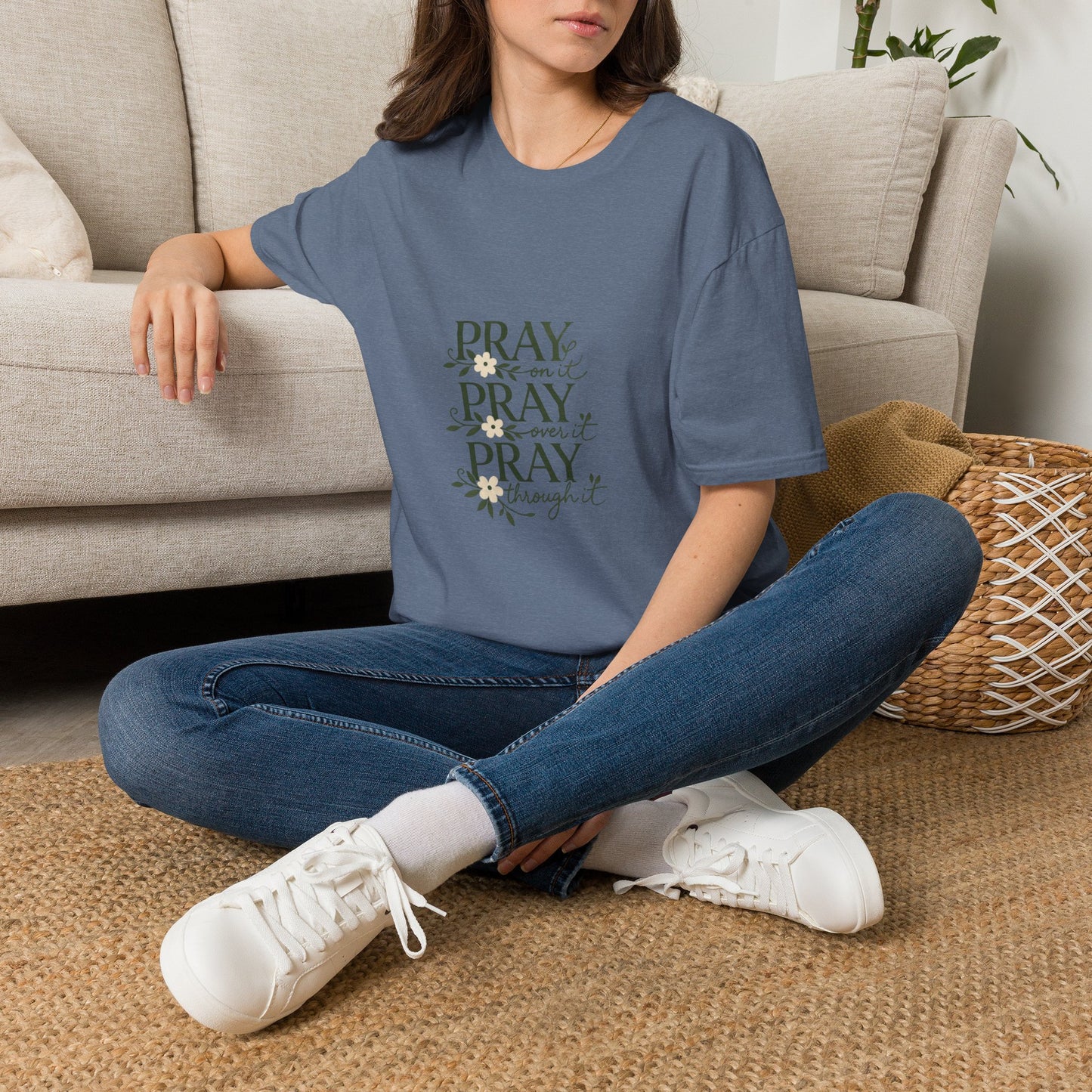 Floral "Pray On It, Pray Over It, Pray Through It" Tee