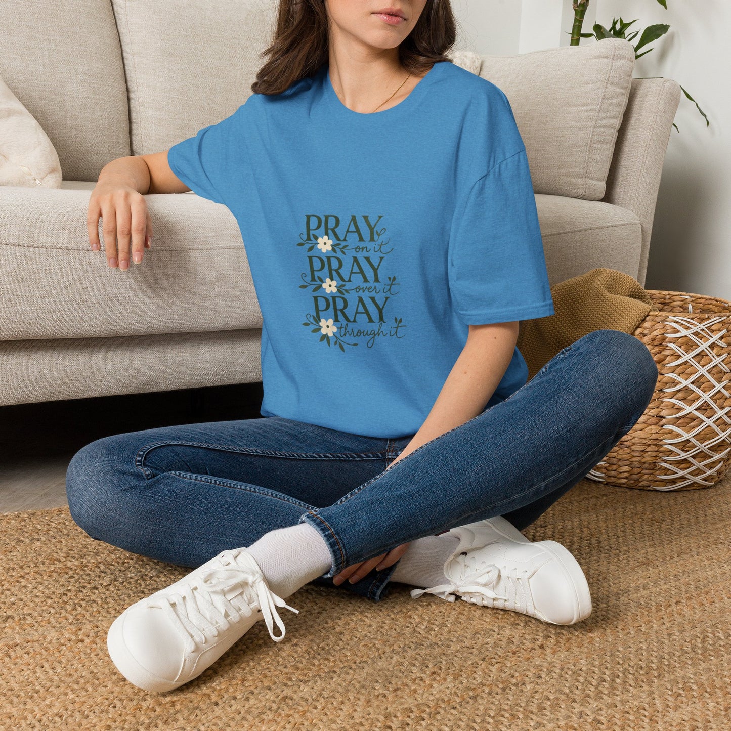 Floral "Pray On It, Pray Over It, Pray Through It" Tee