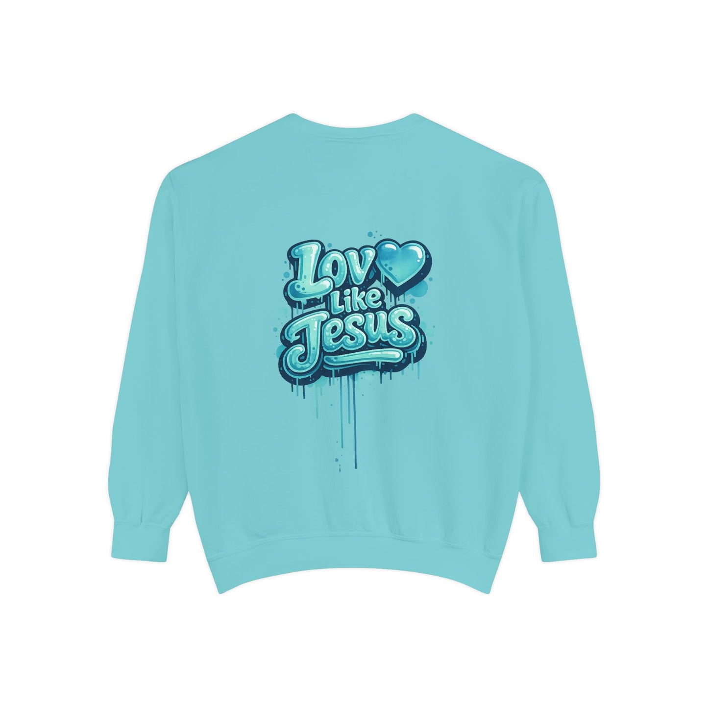 Love Like Jesus Retro Heart Sweatshirt — Women's Christian Graphic