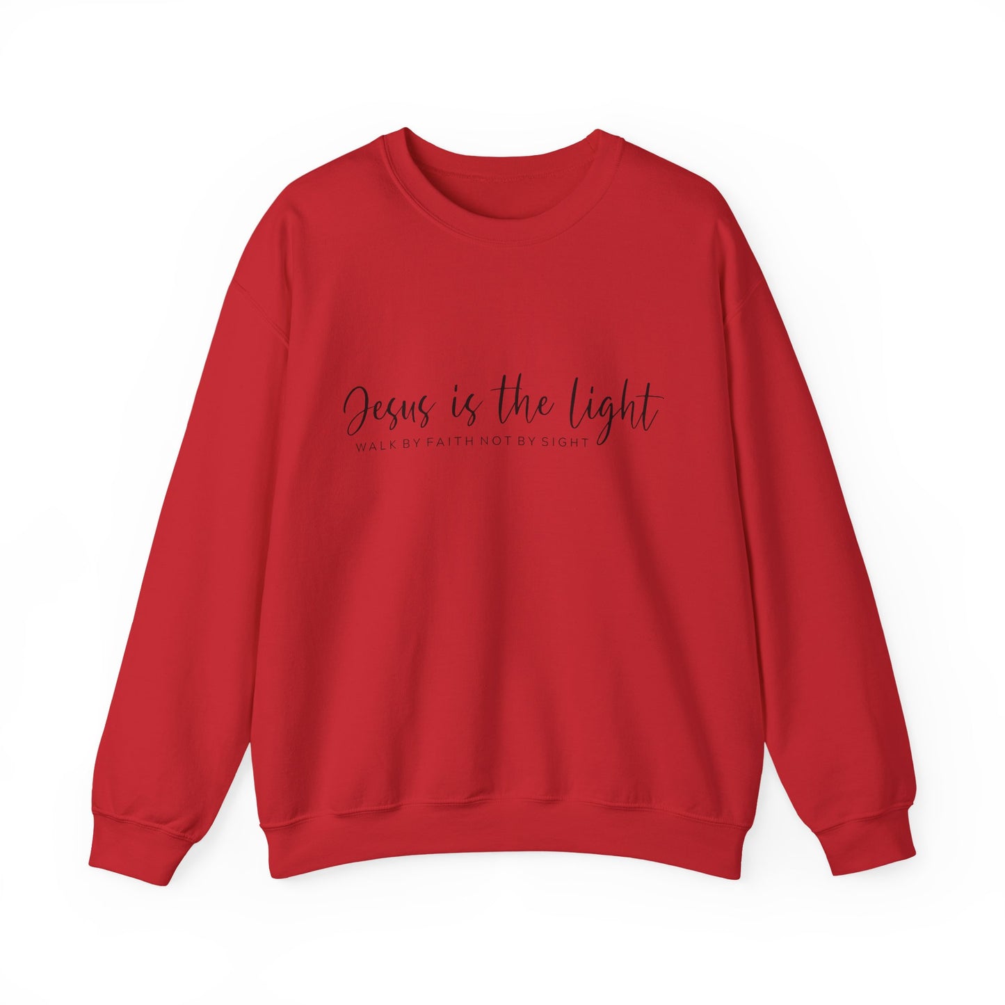 "Jesus Is the Light" Crewneck Sweatshirt — Minimal Christian Faith Pullover