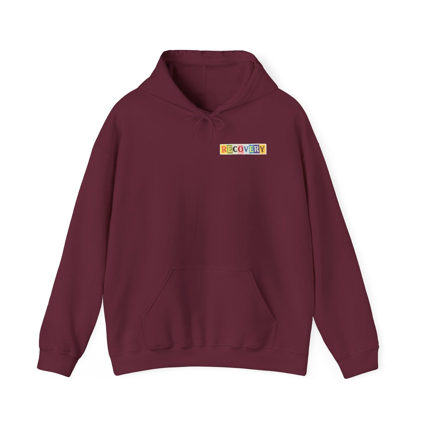Recovery Words Hoodie — Inspirational Word Cloud Hooded Sweatshirt