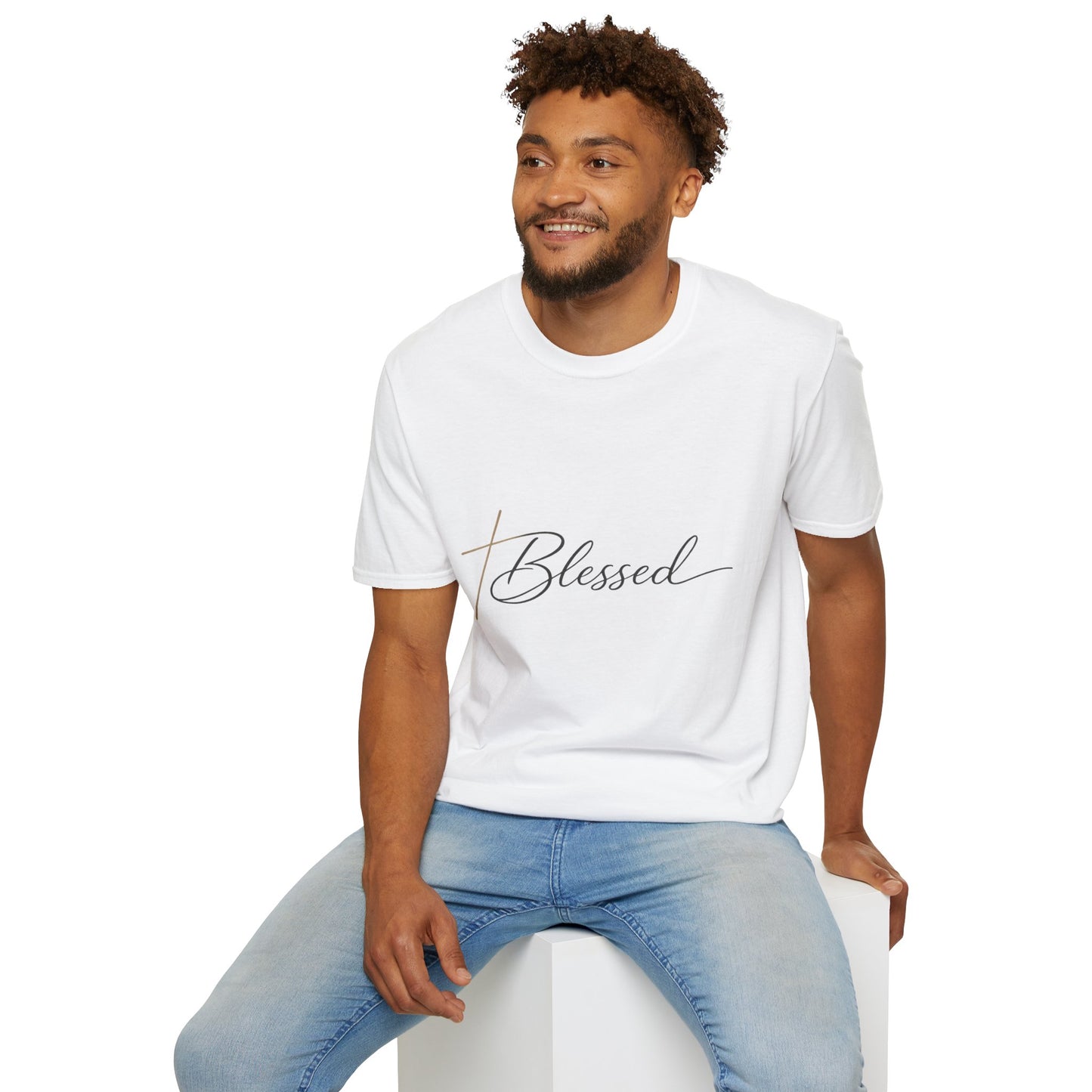 Minimal Gold Cross T-Shirt