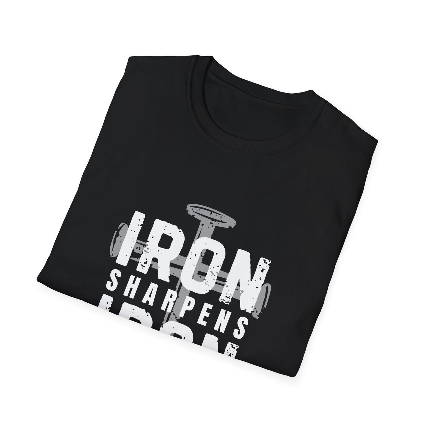 "Iron Sharpens Iron" - Distressed Cross Graphic T-Shirt