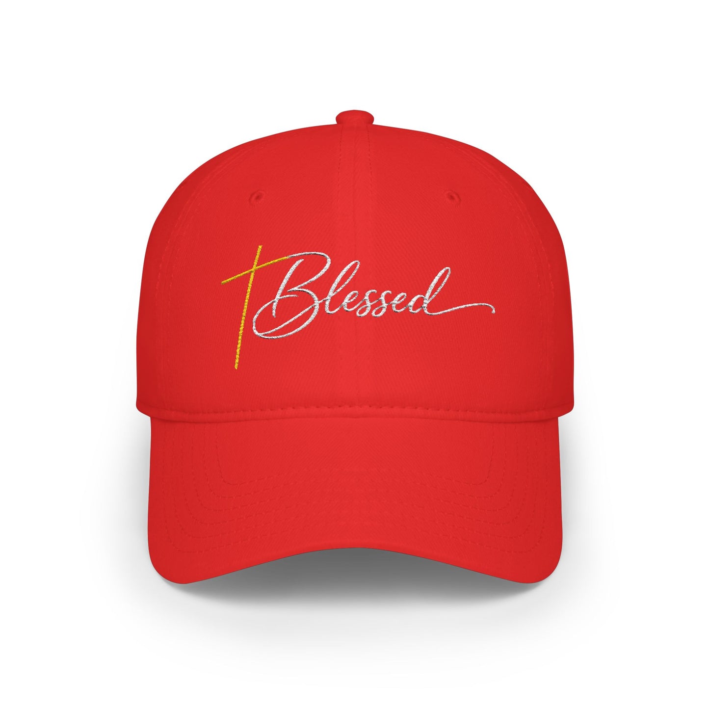 Blessed Baseball Cap — Embroidered Script Cross Hat