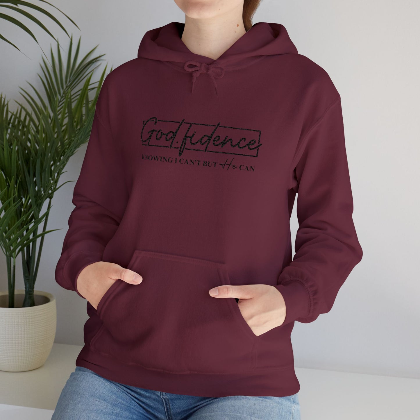 Embroidered "God.fidence" Hoodie — Faith Inspired Hooded Sweatshirt