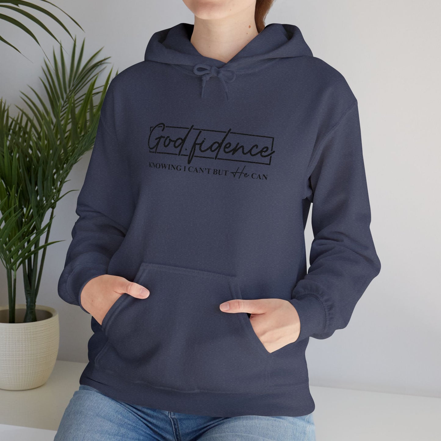 Embroidered "God.fidence" Hoodie — Faith Inspired Hooded Sweatshirt