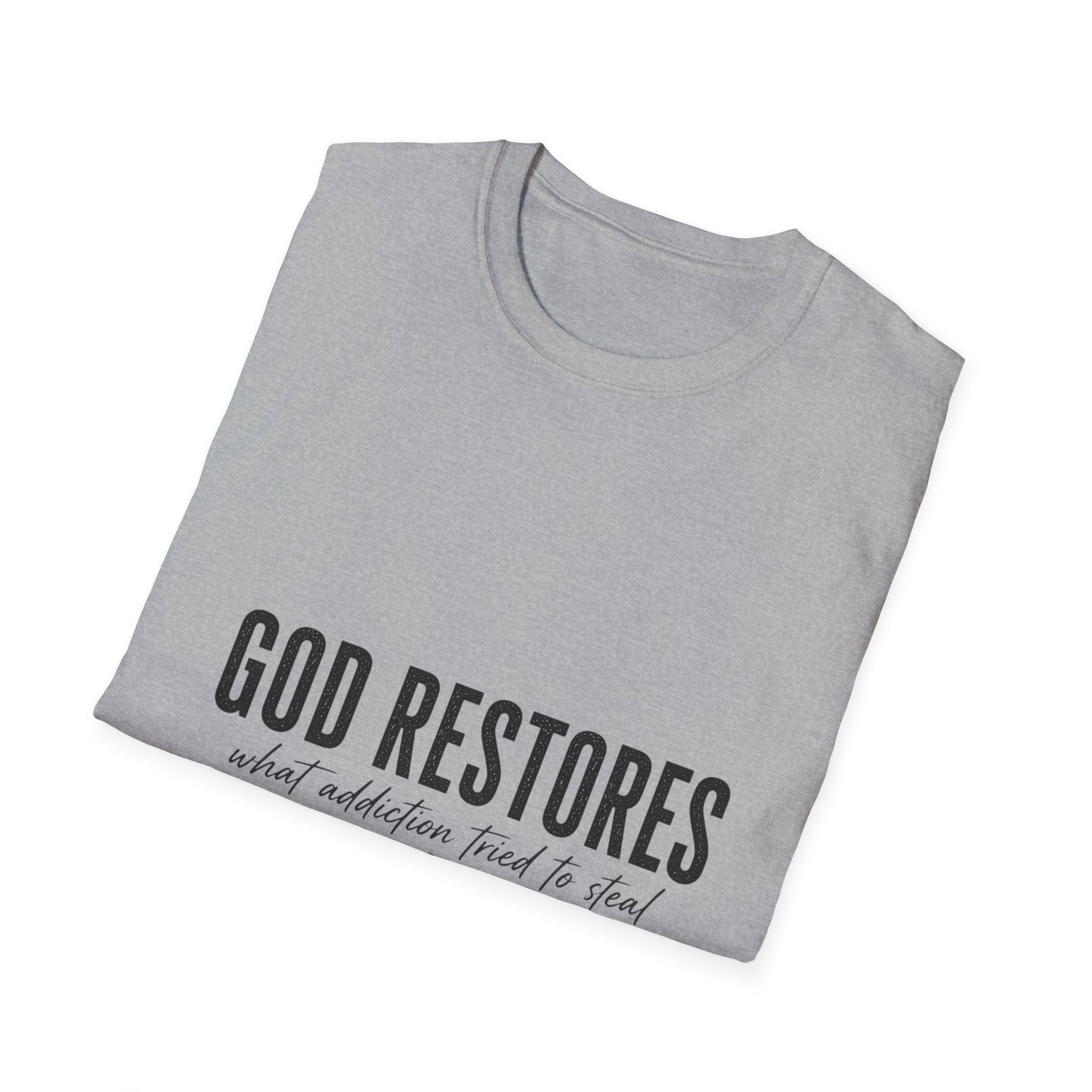 "God Restores" T-Shirt — Inspirational Christian Faith Tee