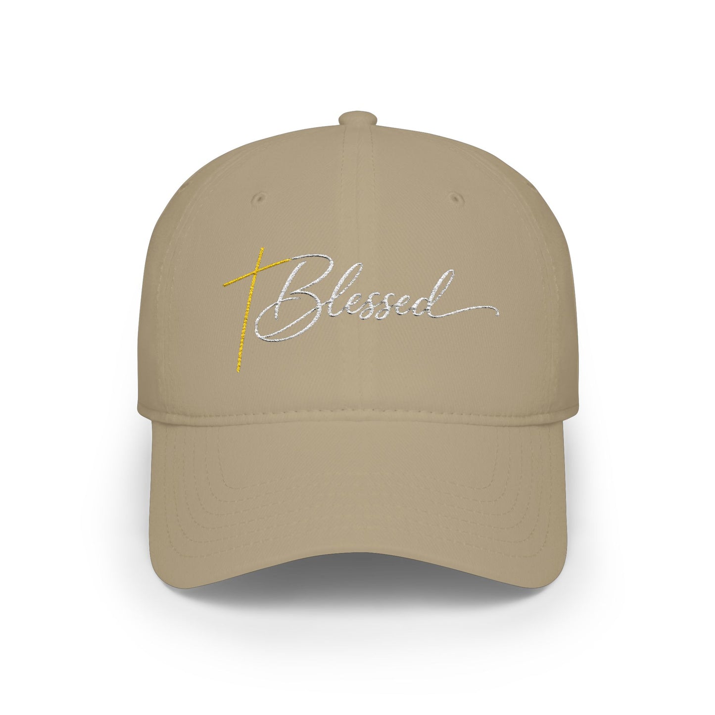 Blessed Baseball Cap — Embroidered Script Cross Hat